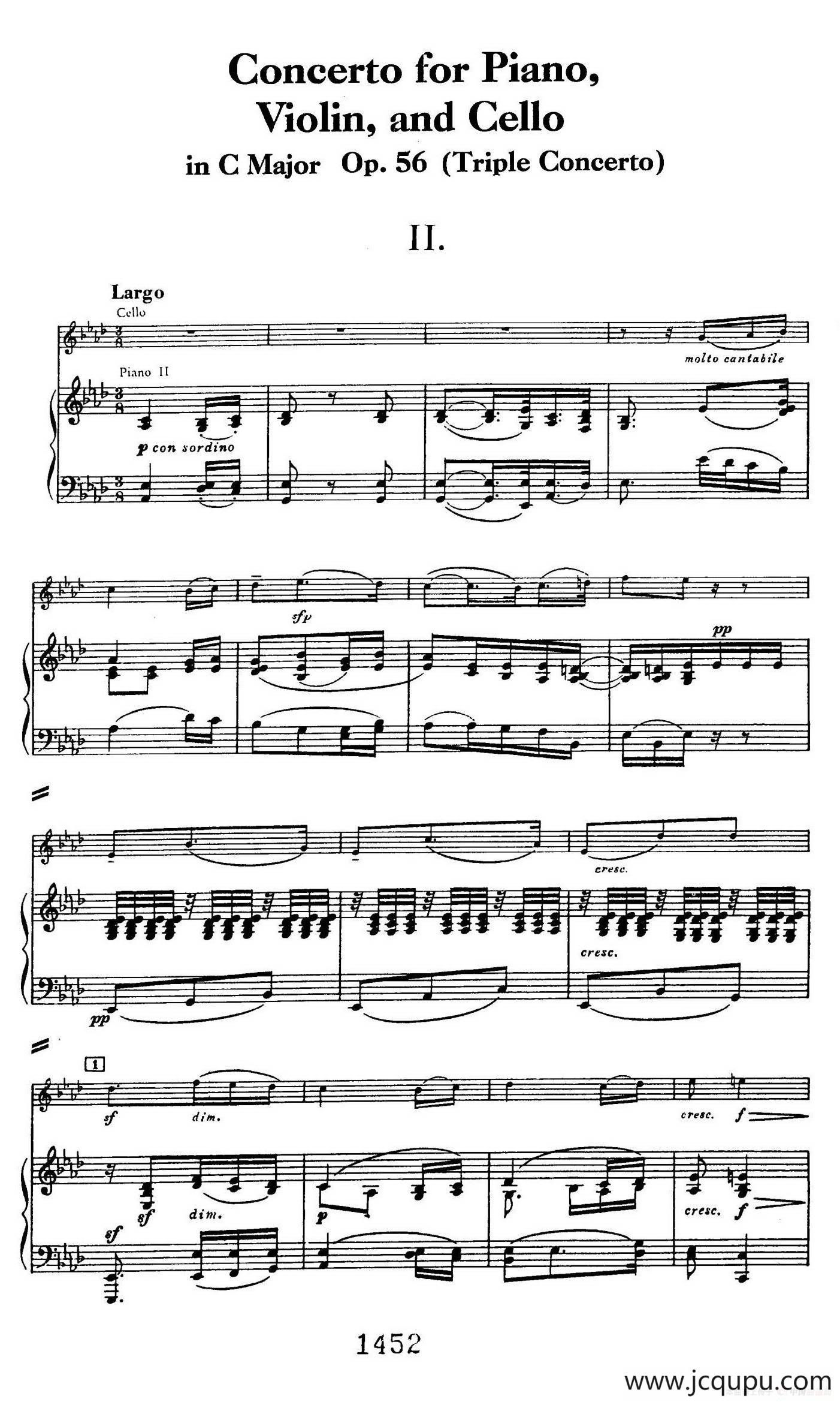 Triple Concerto in C Major Op.56（C大调三重协奏曲·双钢琴·Ⅱ）简谱