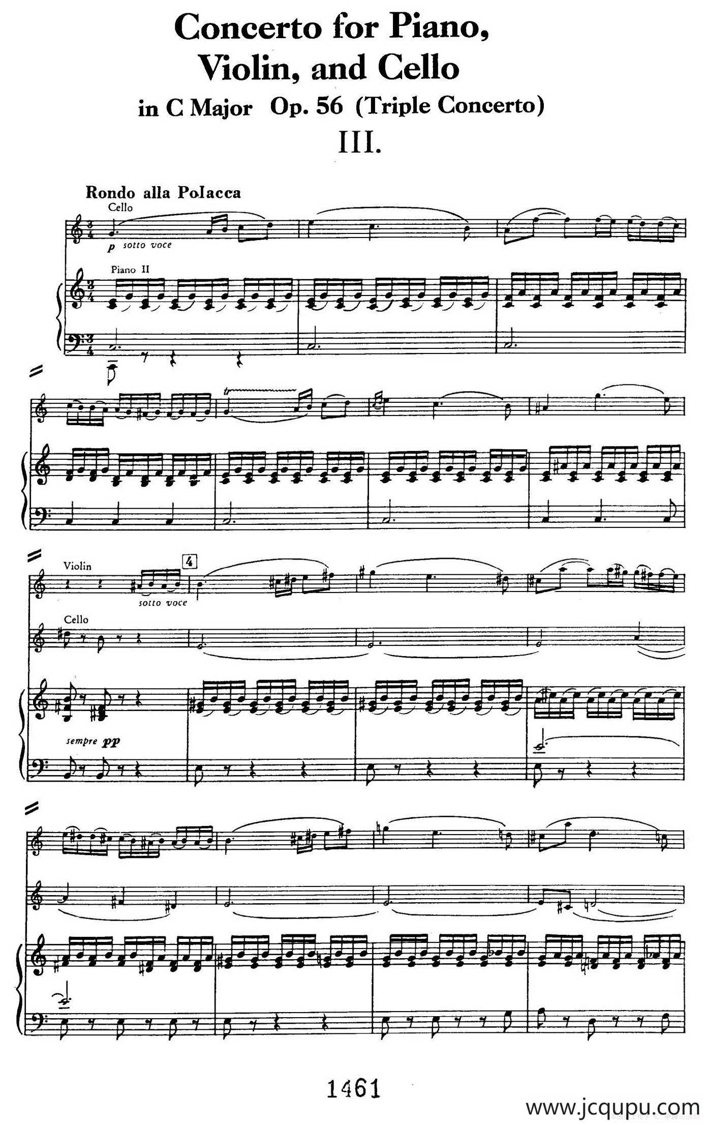 Triple Concerto in C Major Op.56（C大调三重协奏曲·双钢琴·Ⅲ）简谱
