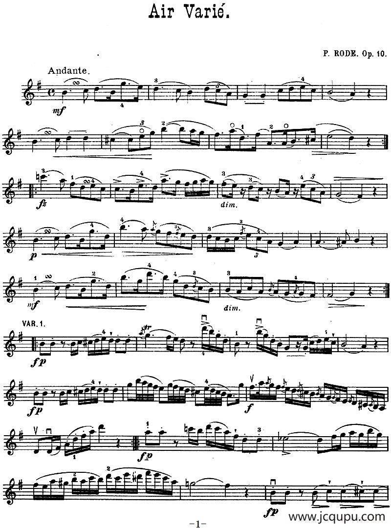 Air Varie Op.10简谱