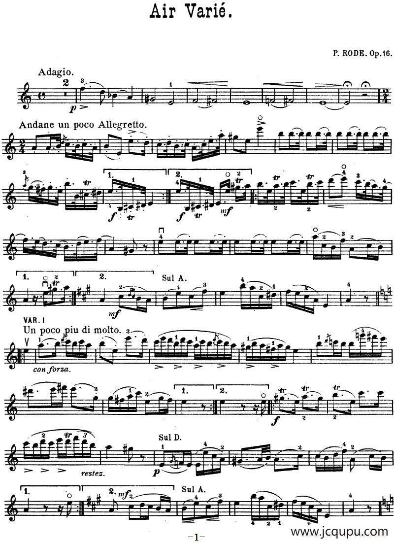 Air Varie Op.16简谱
