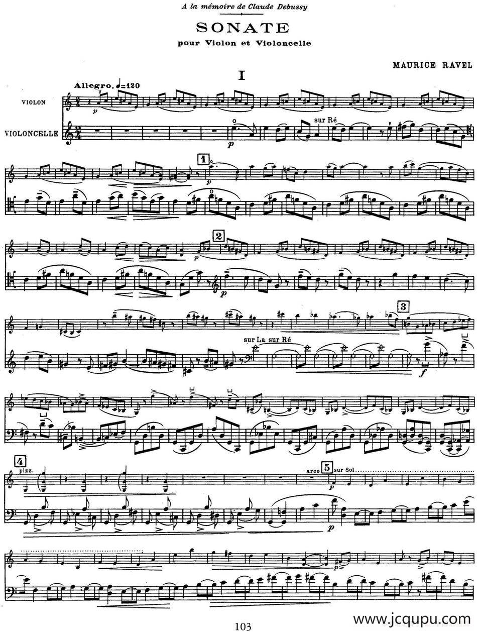 Sonate（小提琴+大提琴）简谱