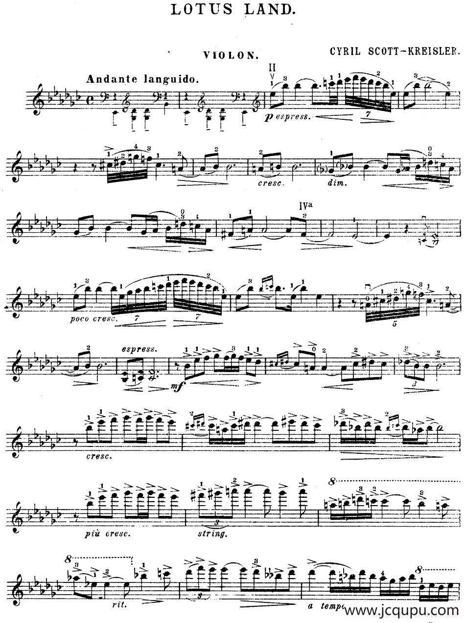 LOTUS LAND（莲花土地）简谱