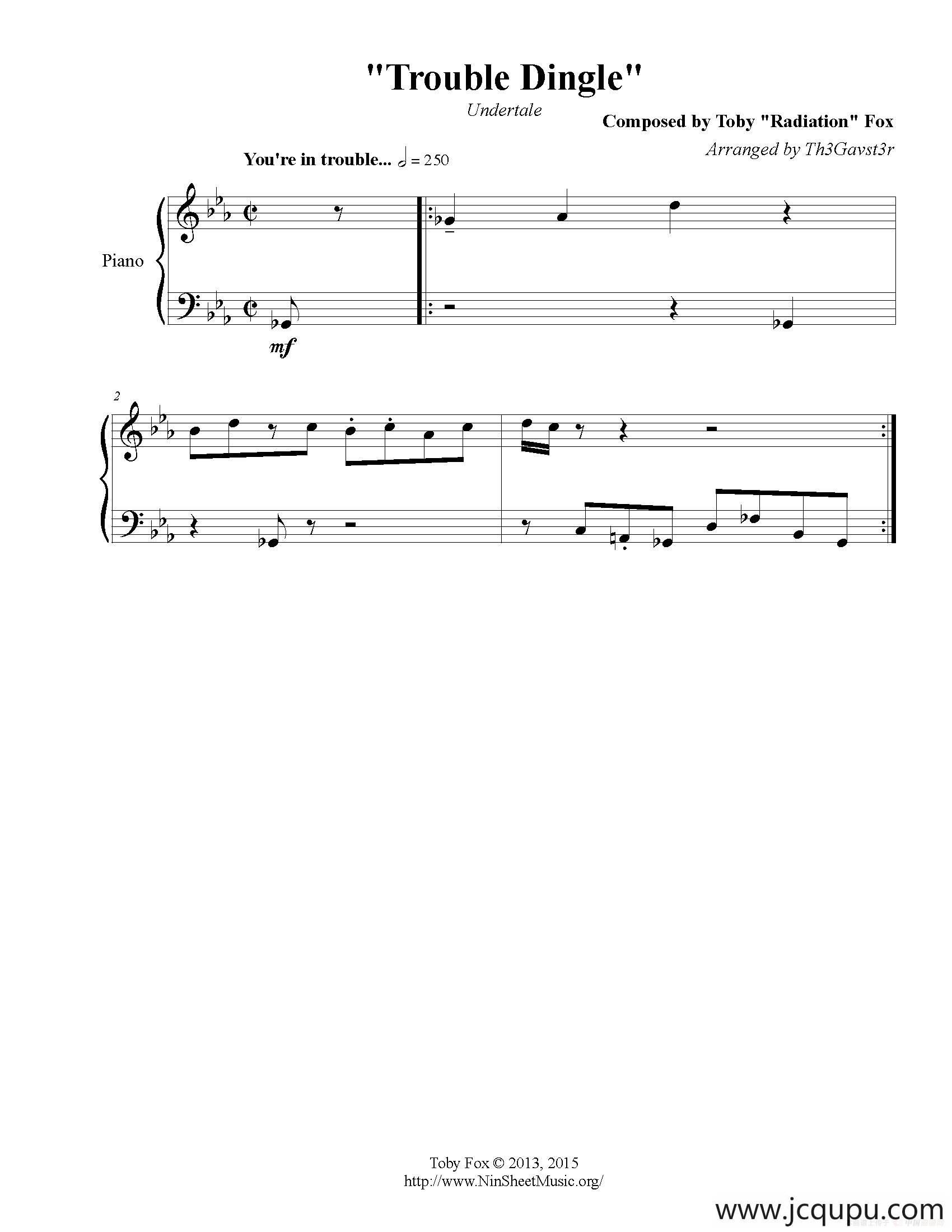 Trouble Dingle简谱