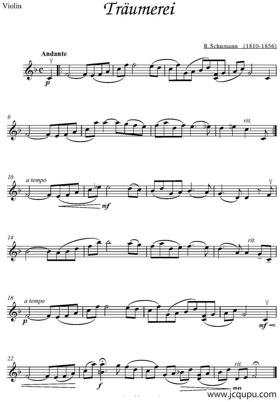 Traumerei简谱