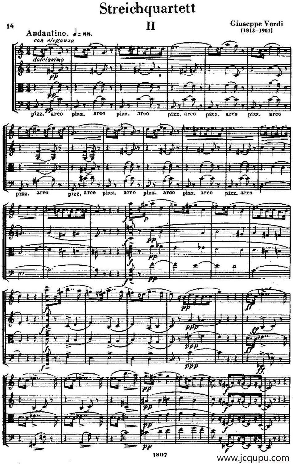 STREICHQUARTETT（E小调弦乐四重奏、II）简谱