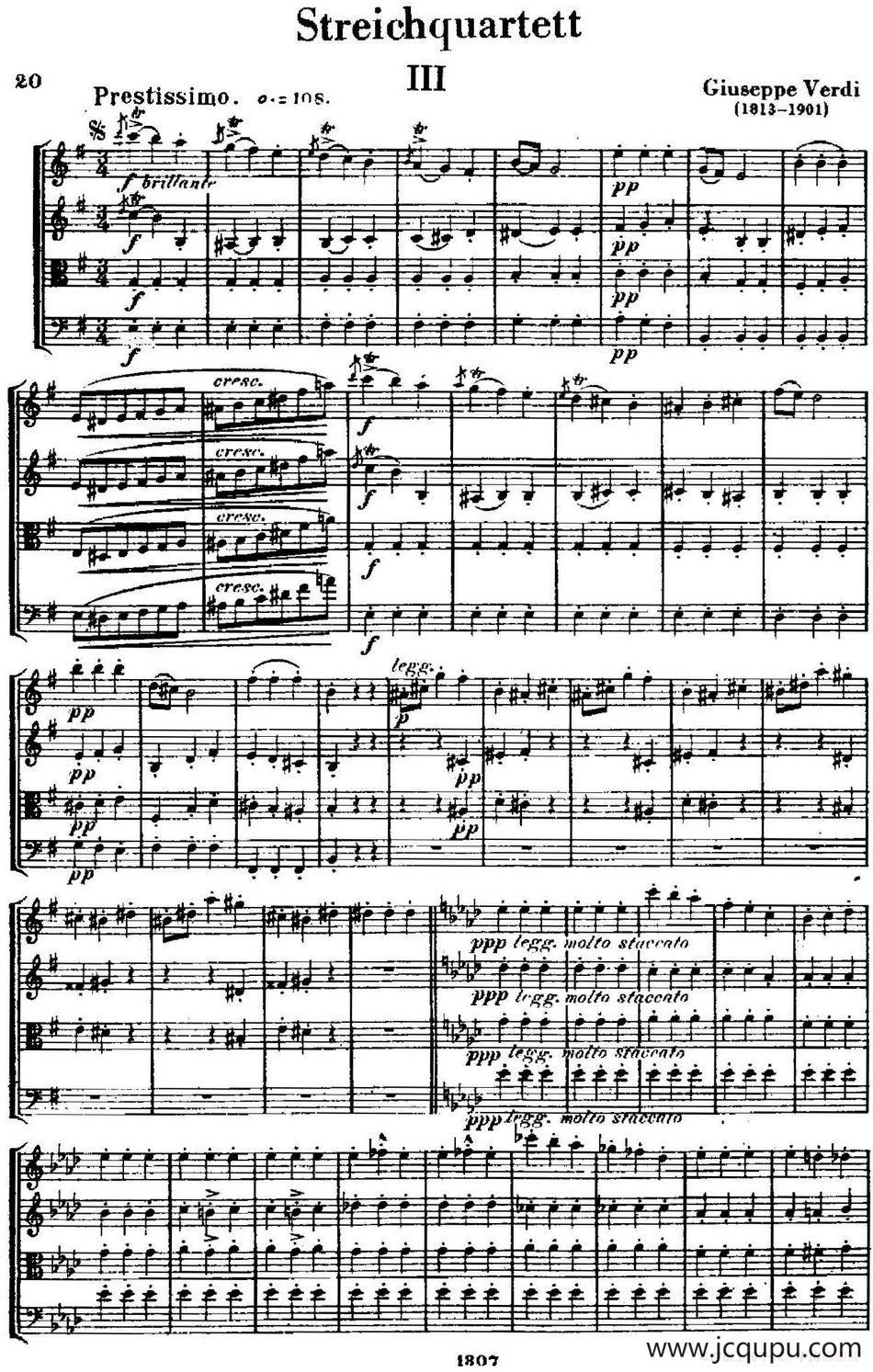 STREICHOUARTETT（E小调弦乐四重奏、III）简谱