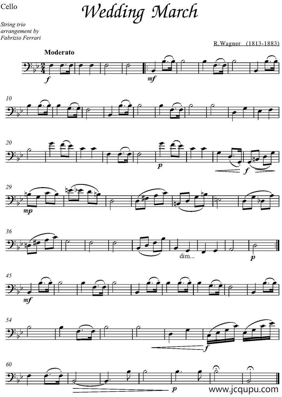Wedding March（大提琴分谱）简谱