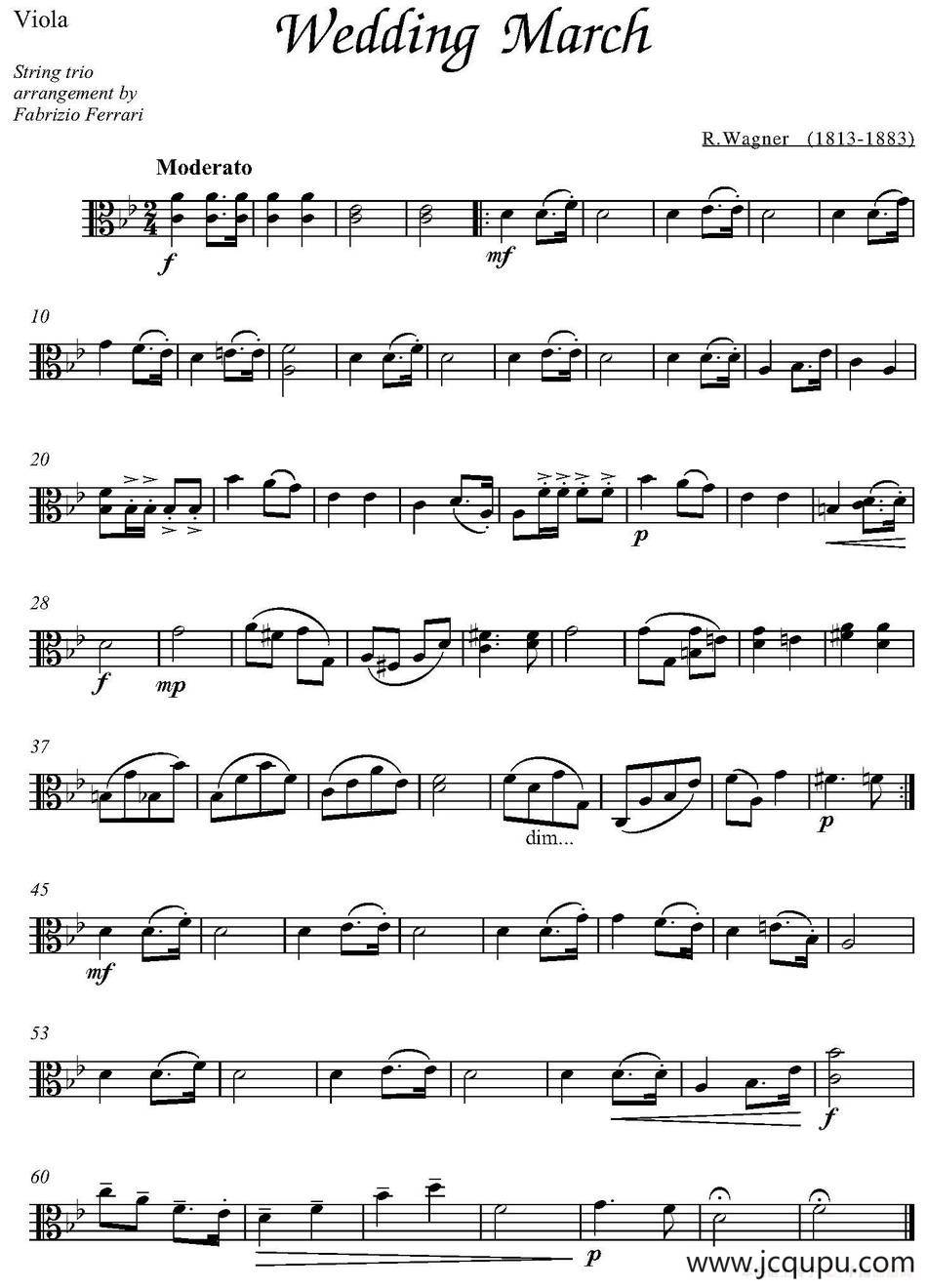 Wedding March（中提琴分谱）简谱