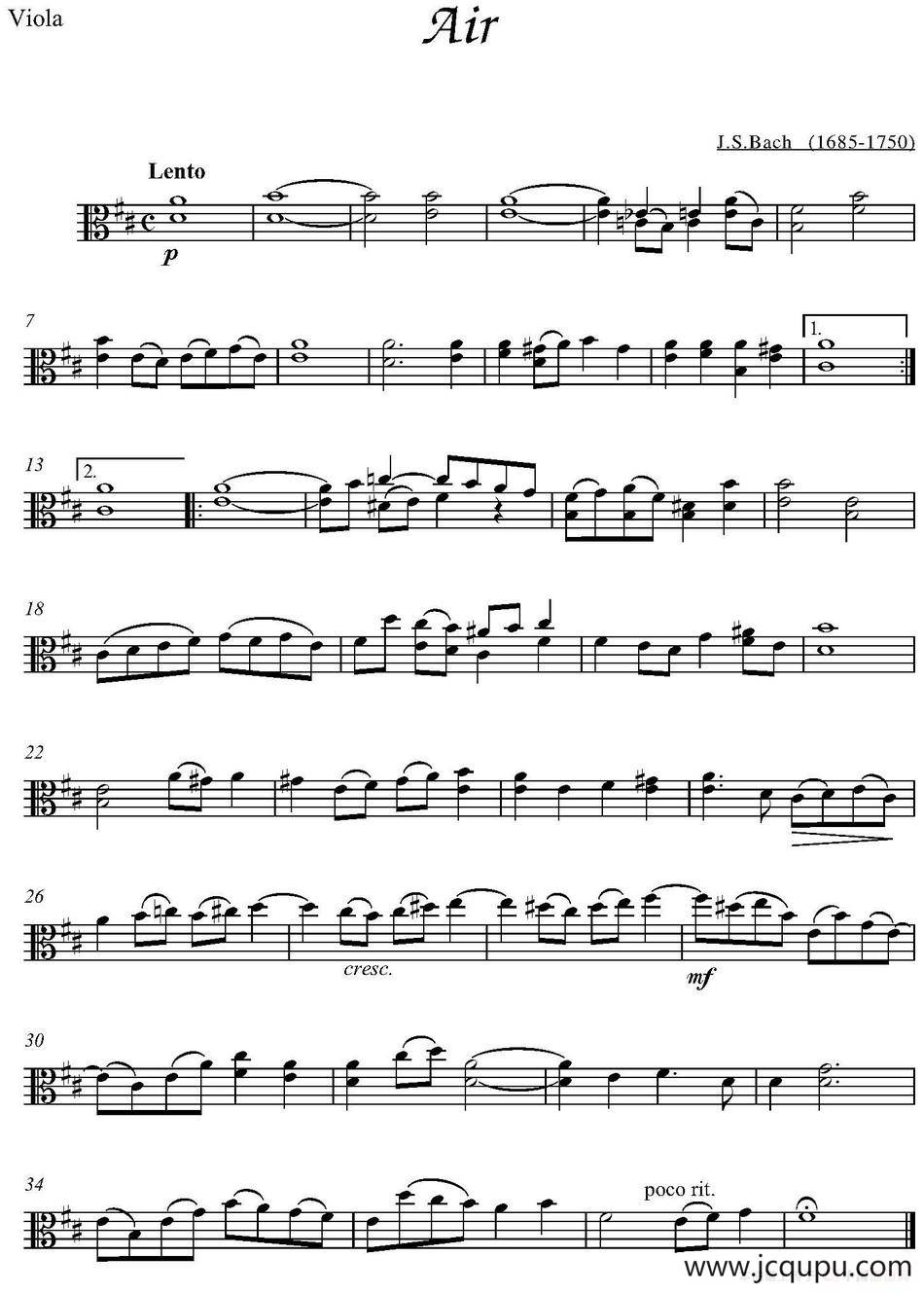 Air（中提琴分谱）简谱