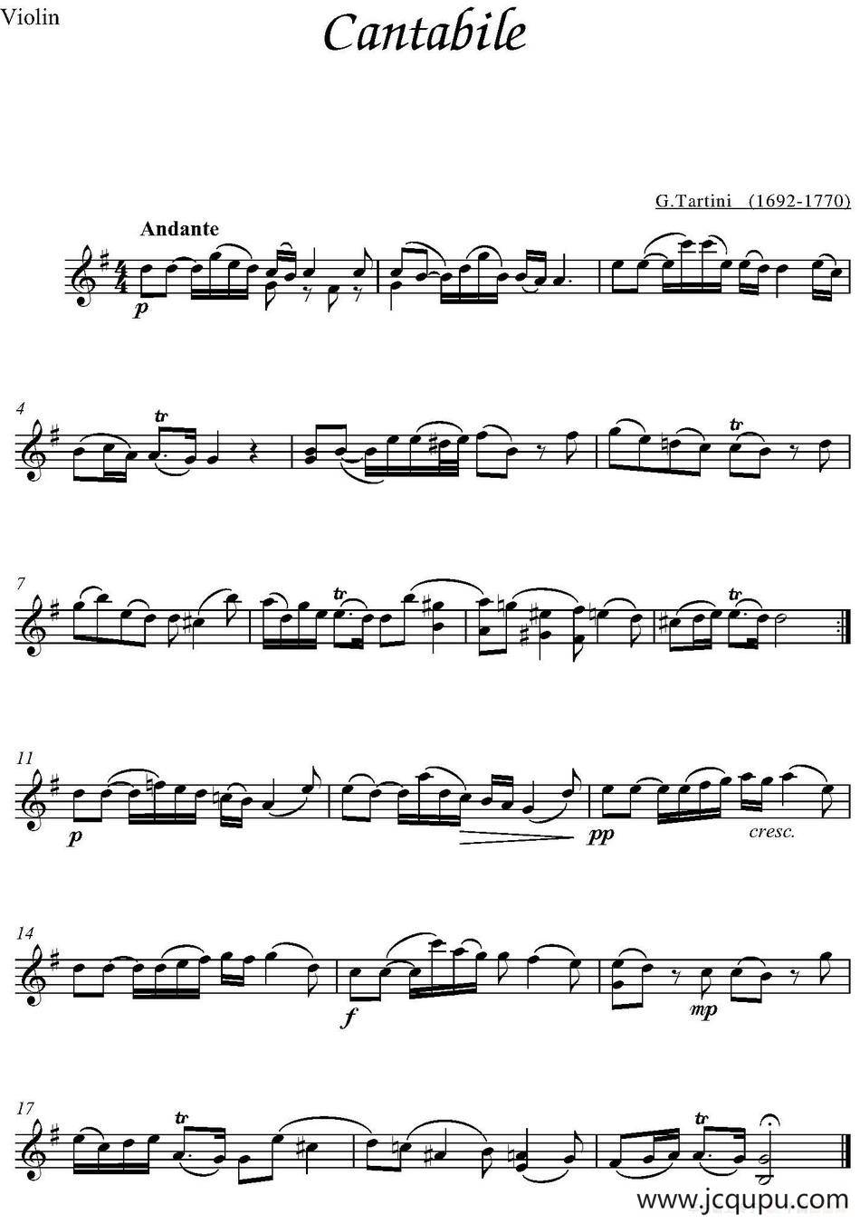 Cantabile简谱