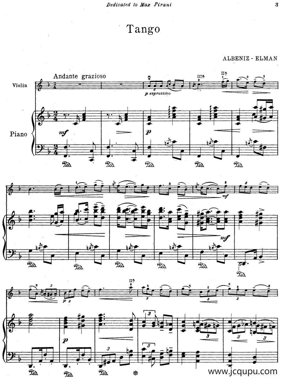 Tango（小提琴+钢琴伴奏）简谱