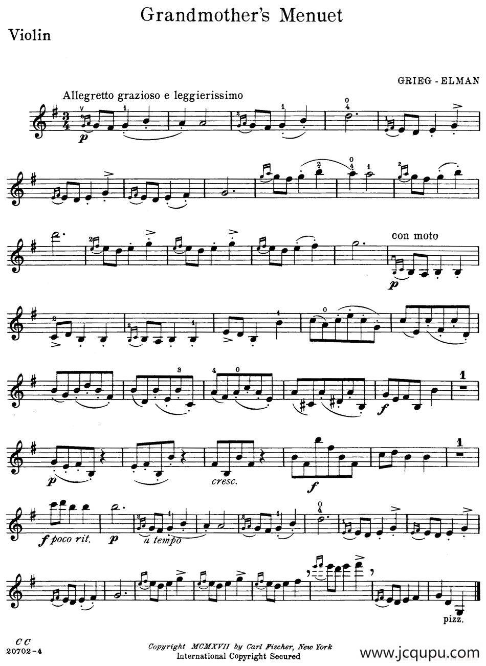 Grandmother's Menuet简谱