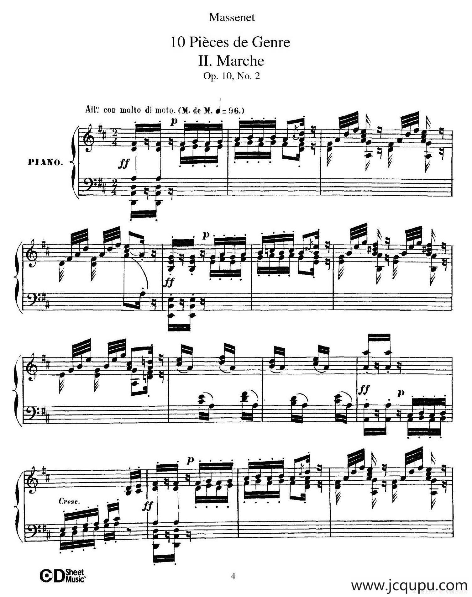 Dix Pièces de Genre Op.10（10首个性小品·Ⅱ）简谱