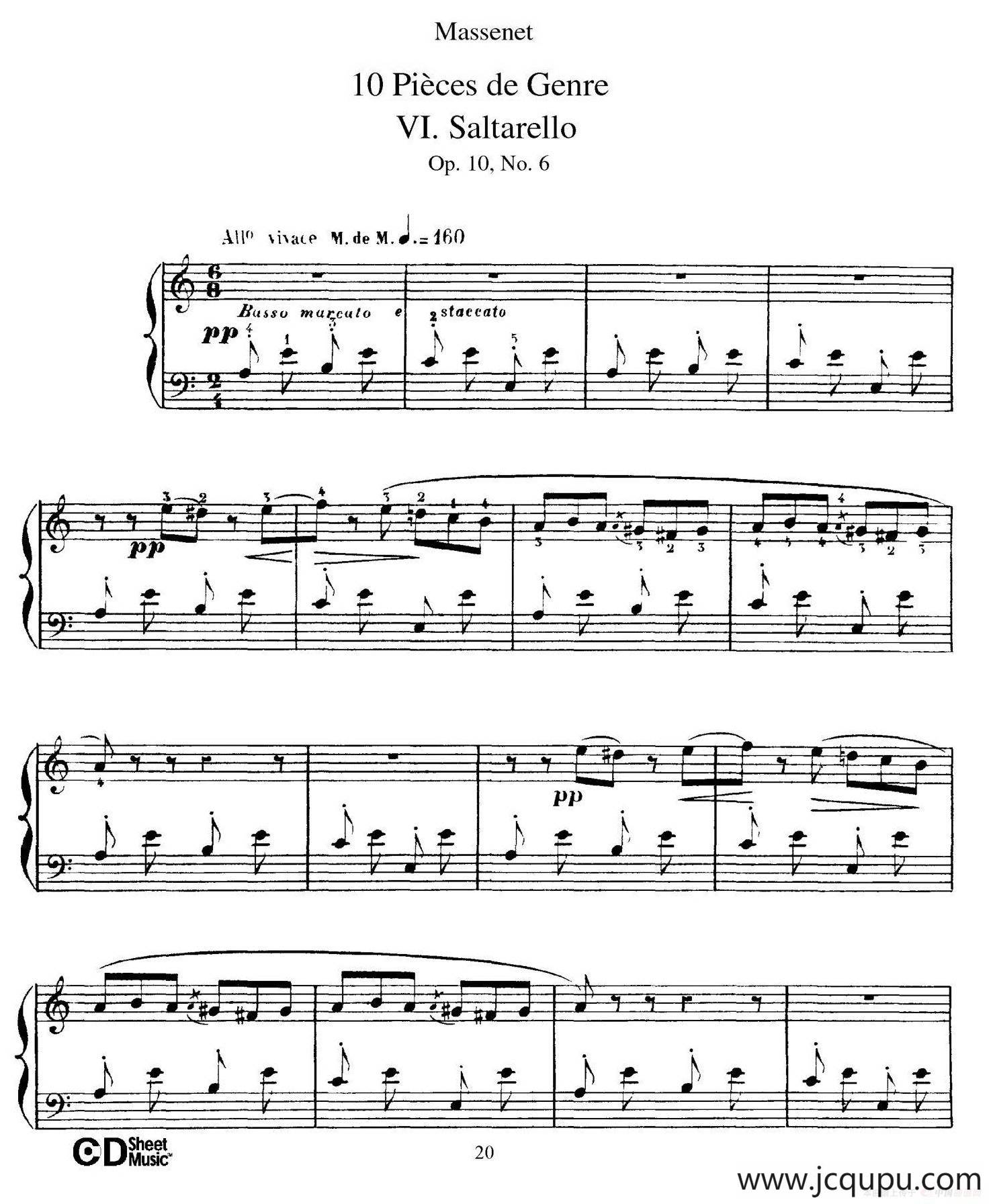 Dix Pièces de Genre Op.10（10首个性小品·Ⅵ）简谱