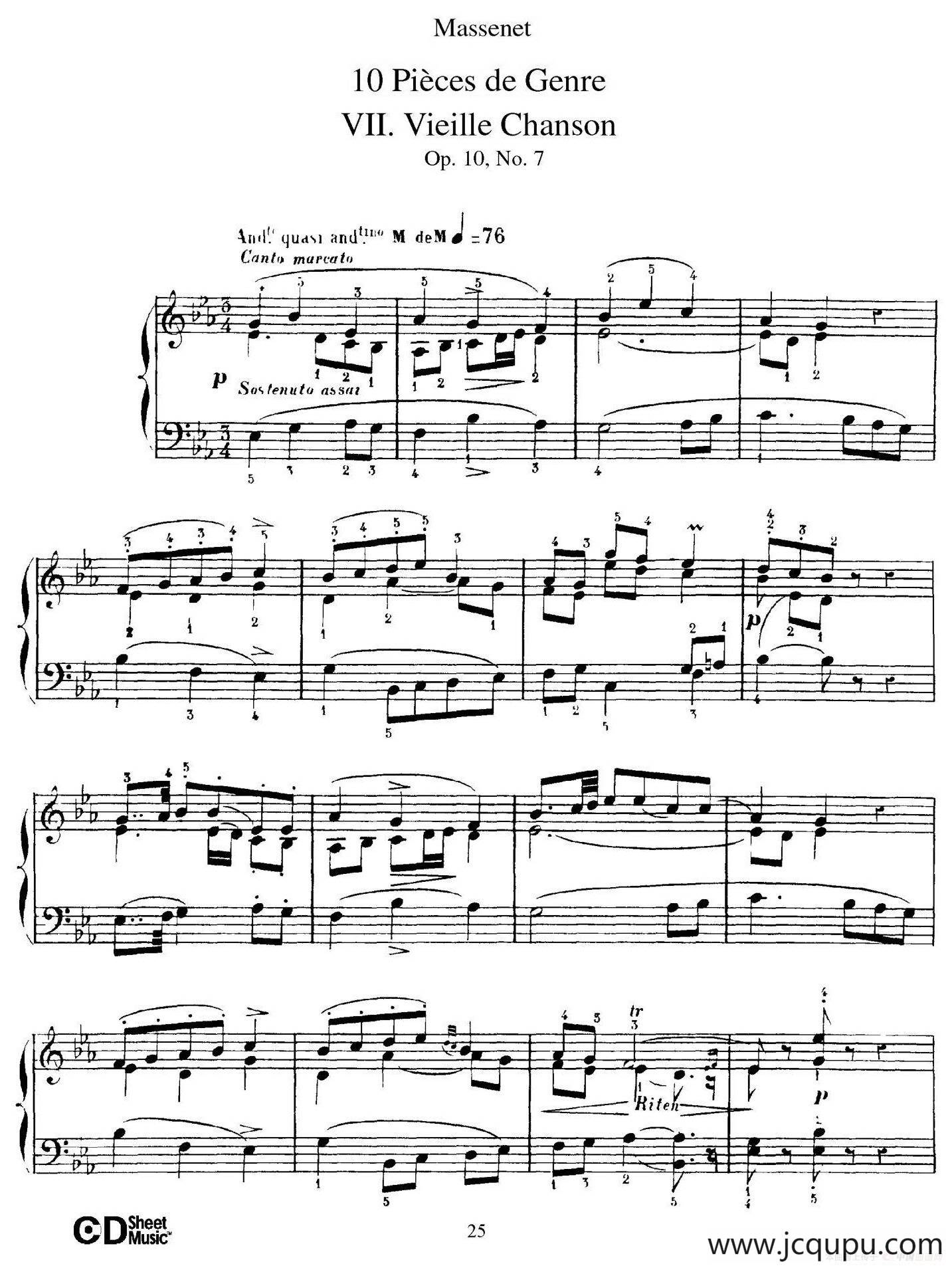 Dix Pièces de Genre Op.10（10首个性小品·Ⅶ）简谱