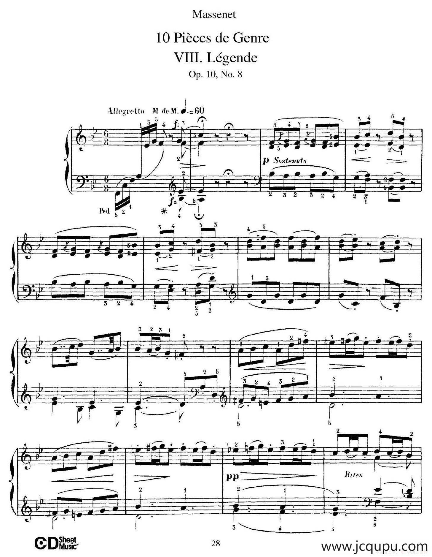 Dix Pièces de Genre Op.10（10首个性小品·Ⅷ）简谱