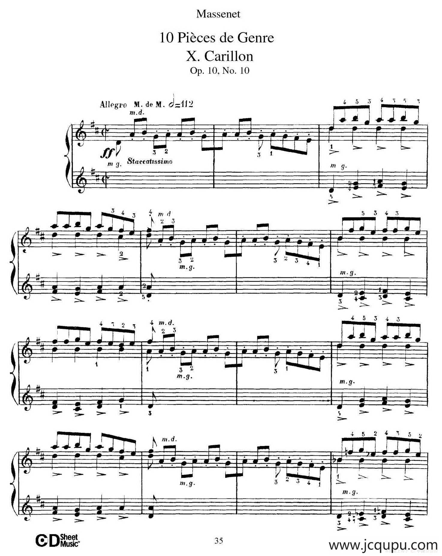 Dix Pièces de Genre Op.10（10首个性小品·Ⅹ）简谱