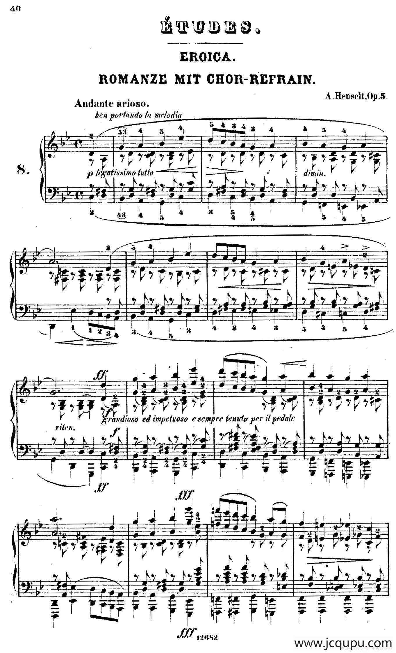 Douze Etudes de Salon Op.5（12首沙龙练习曲·8）简谱