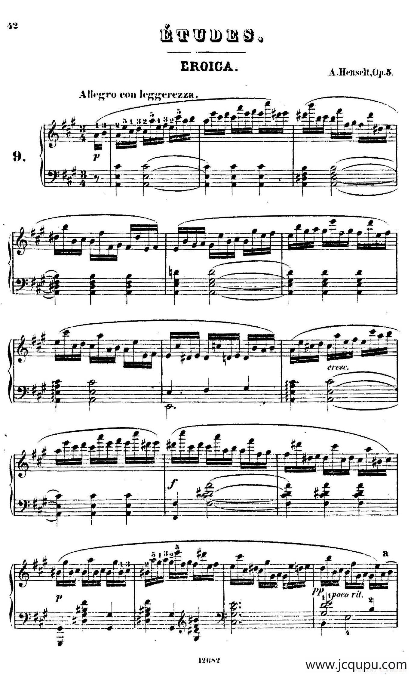 Douze Etudes de Salon Op.5（12首沙龙练习曲·9）简谱