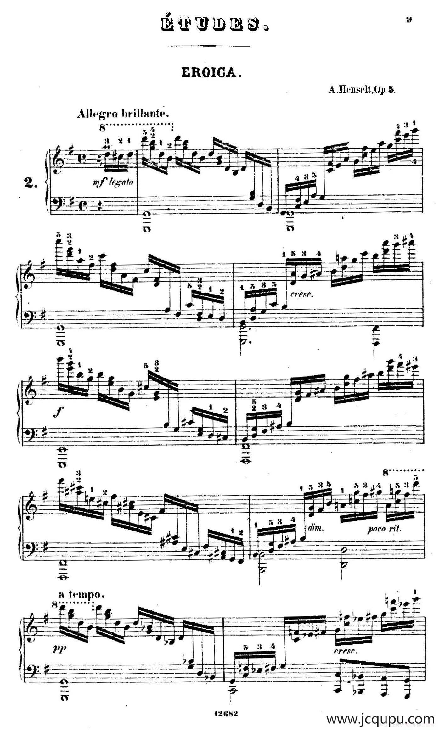 Douze Etudes de Salon Op.5（12首沙龙练习曲·2）简谱