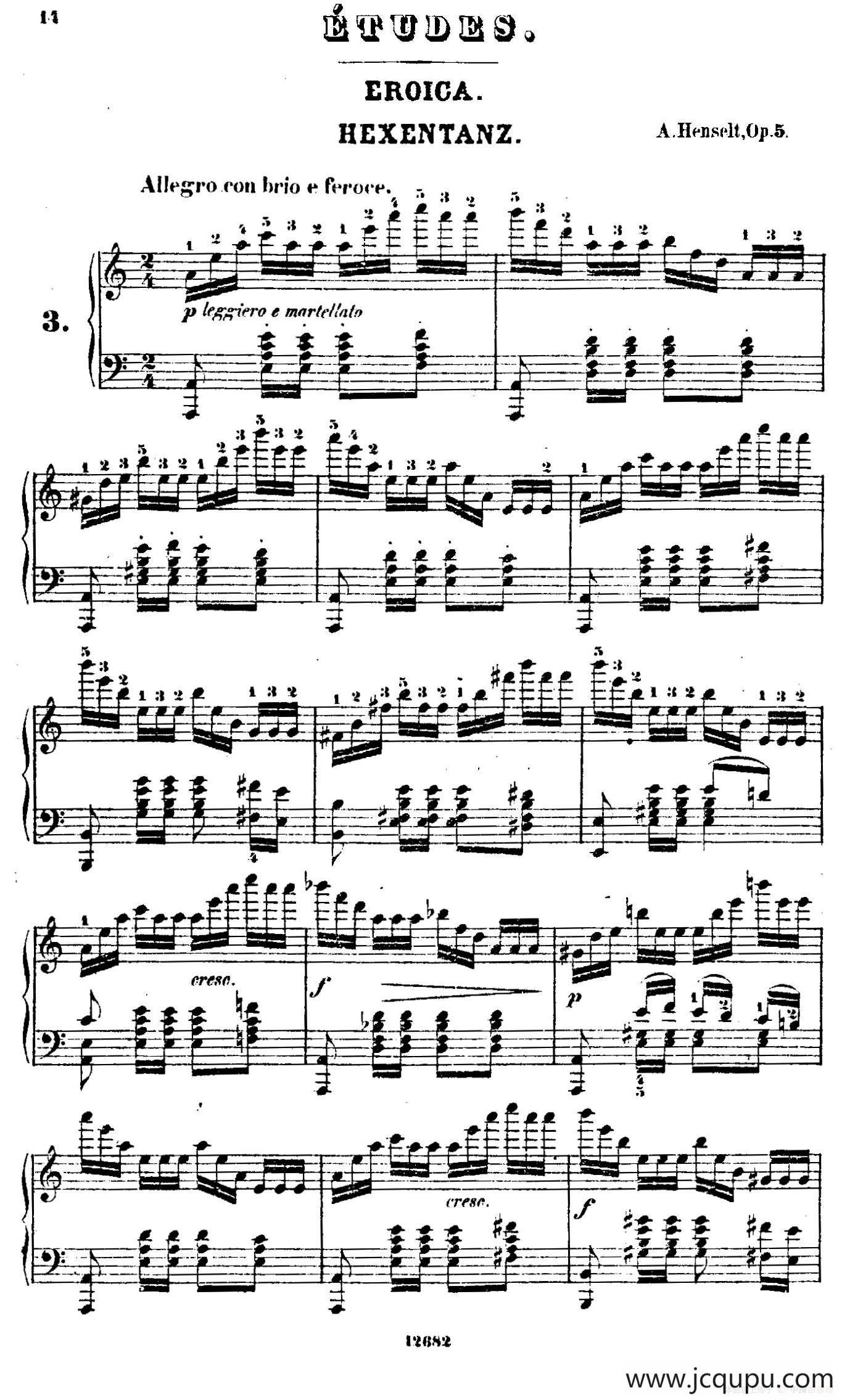 Douze Etudes de Salon Op.5（12首沙龙练习曲·3）简谱