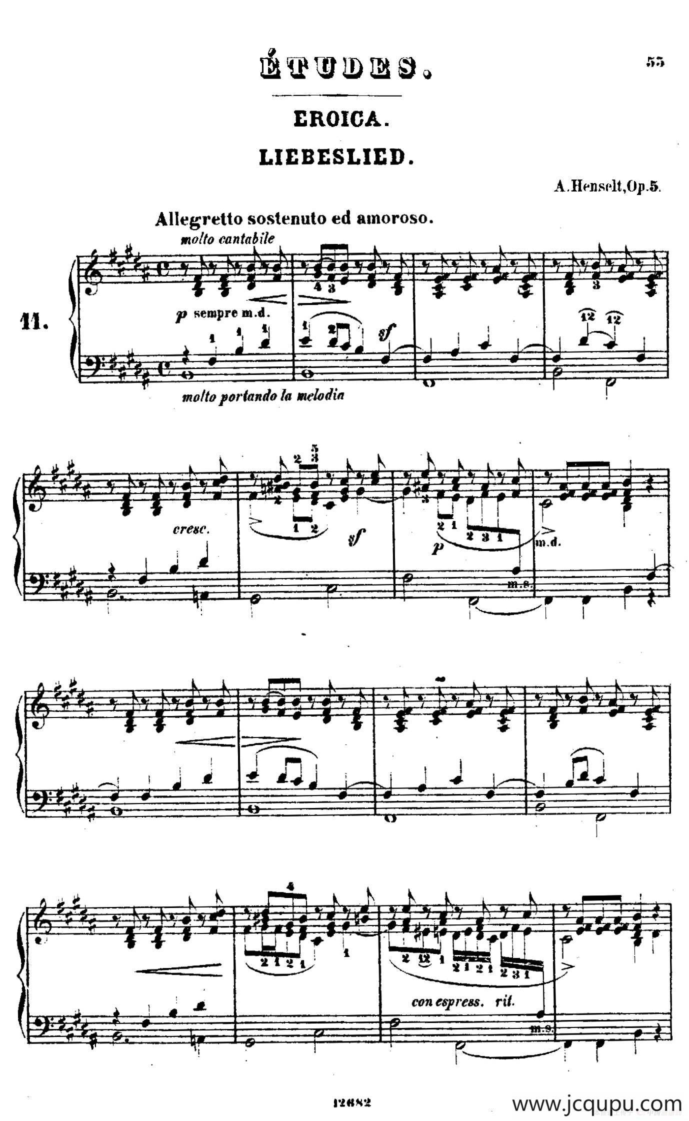 Douze Etudes de Salon Op.5（12首沙龙练习曲·11）简谱