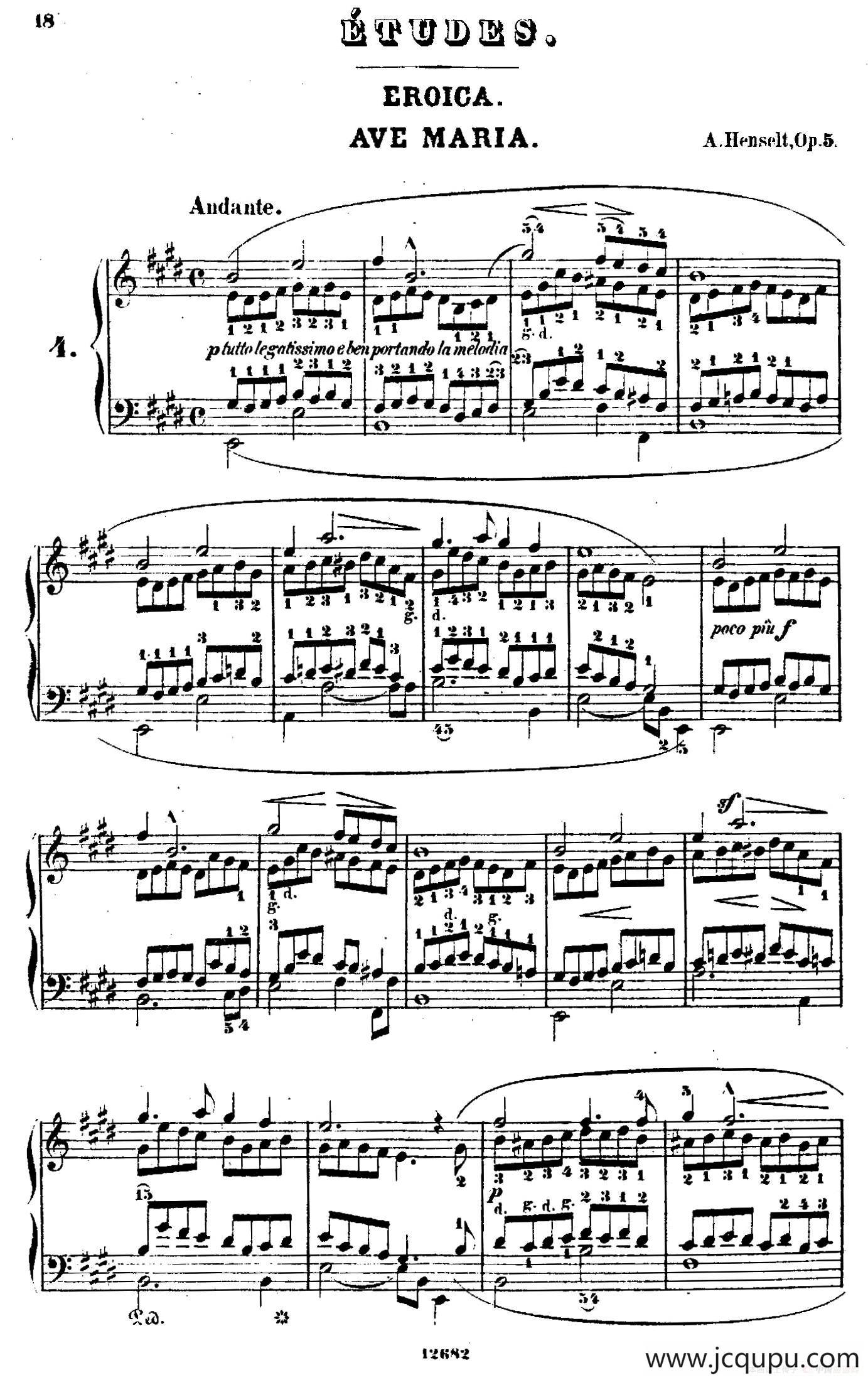 Douze Etudes de Salon Op.5（12首沙龙练习曲·4）简谱