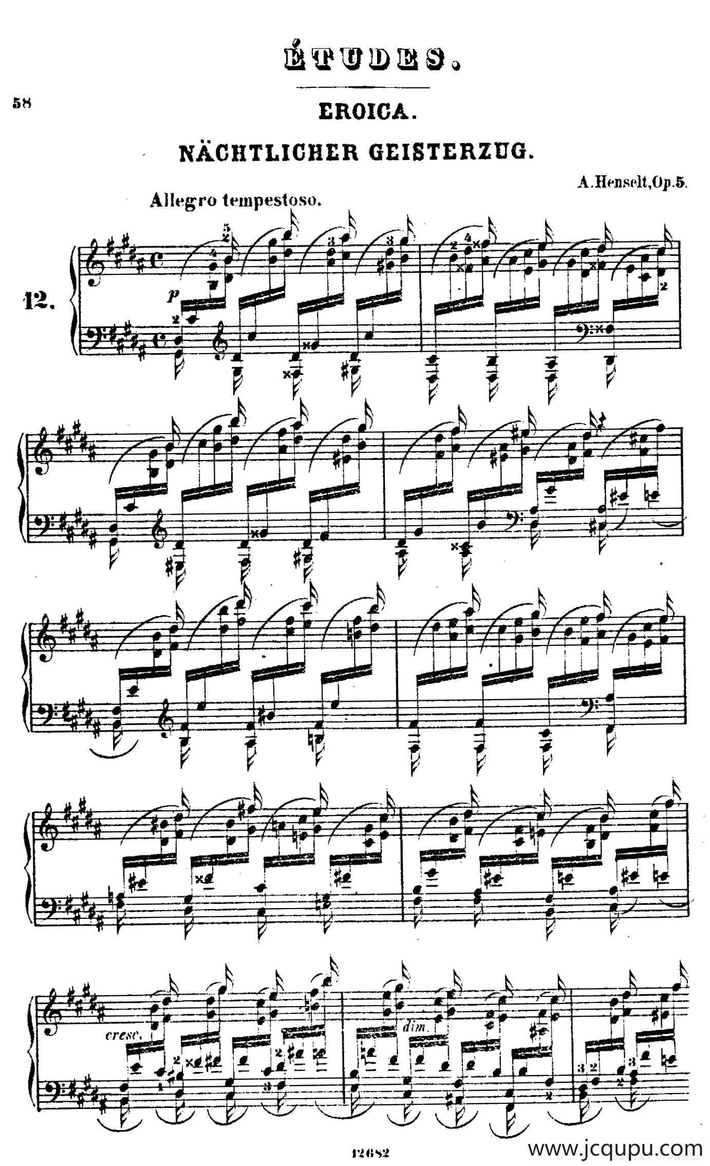 Douze Etudes de Salon Op.5（12首沙龙练习曲·12）简谱