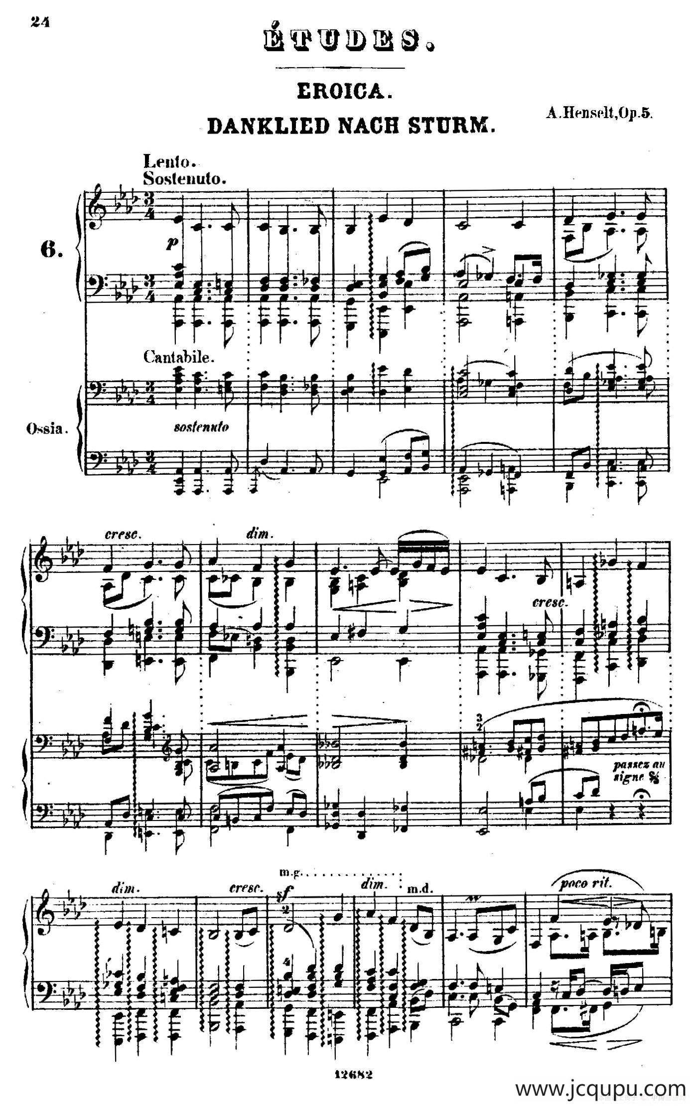 Douze Etudes de Salon Op.5（12首沙龙练习曲·6）简谱