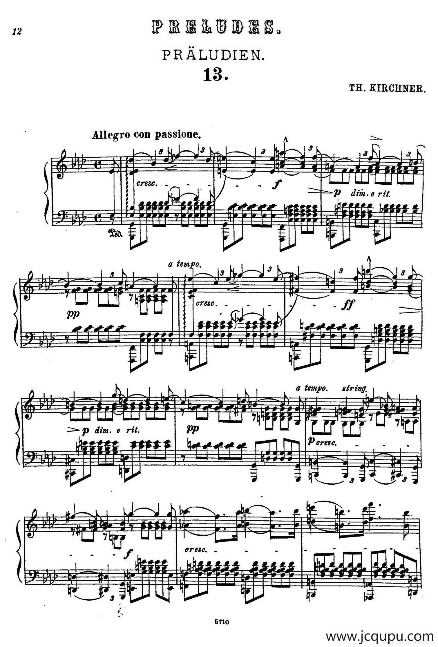 16 Preludes Op.9（16首前奏曲·13）简谱