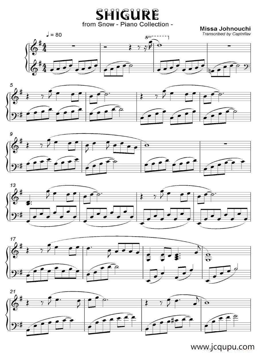 Shigure 时雨（《语 Kataribe》-6）简谱