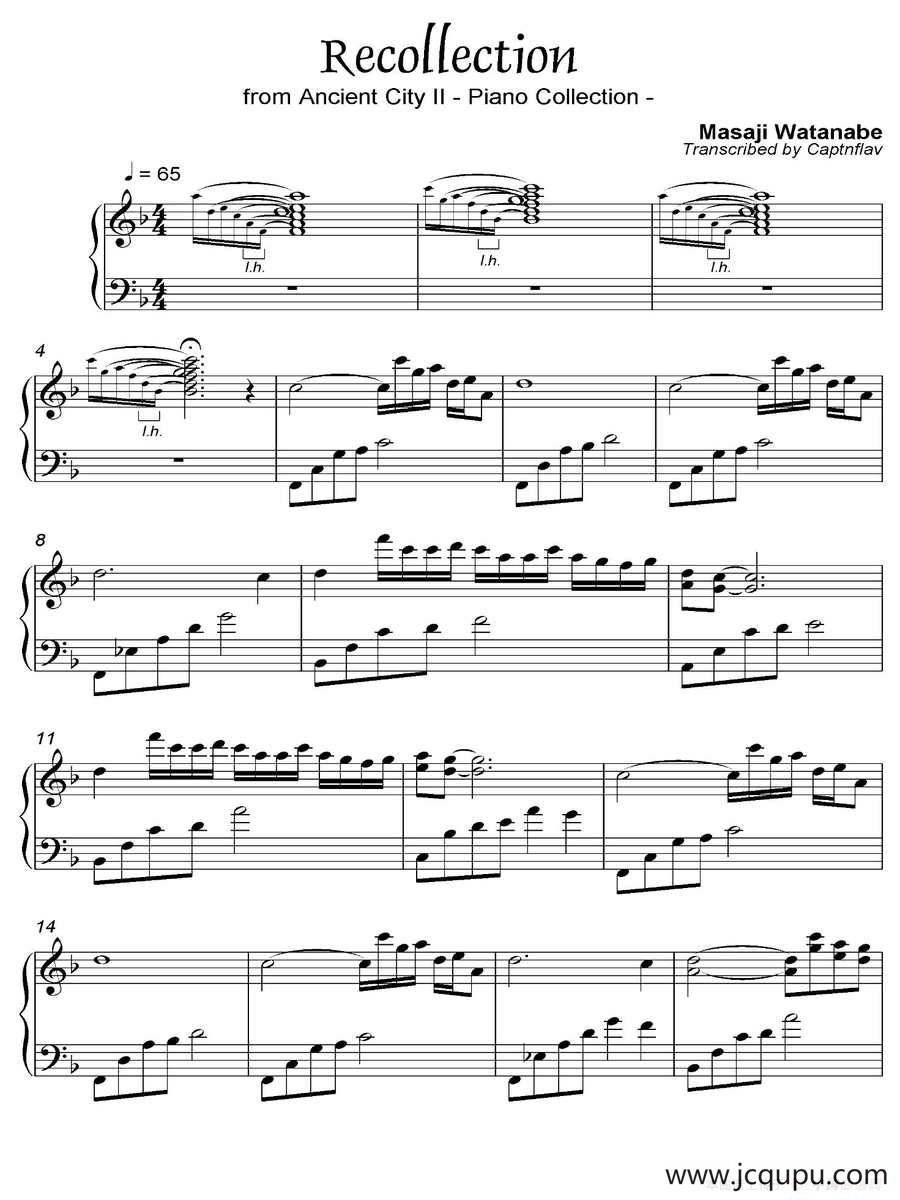 Recollection （都 Ancient City II-2）简谱