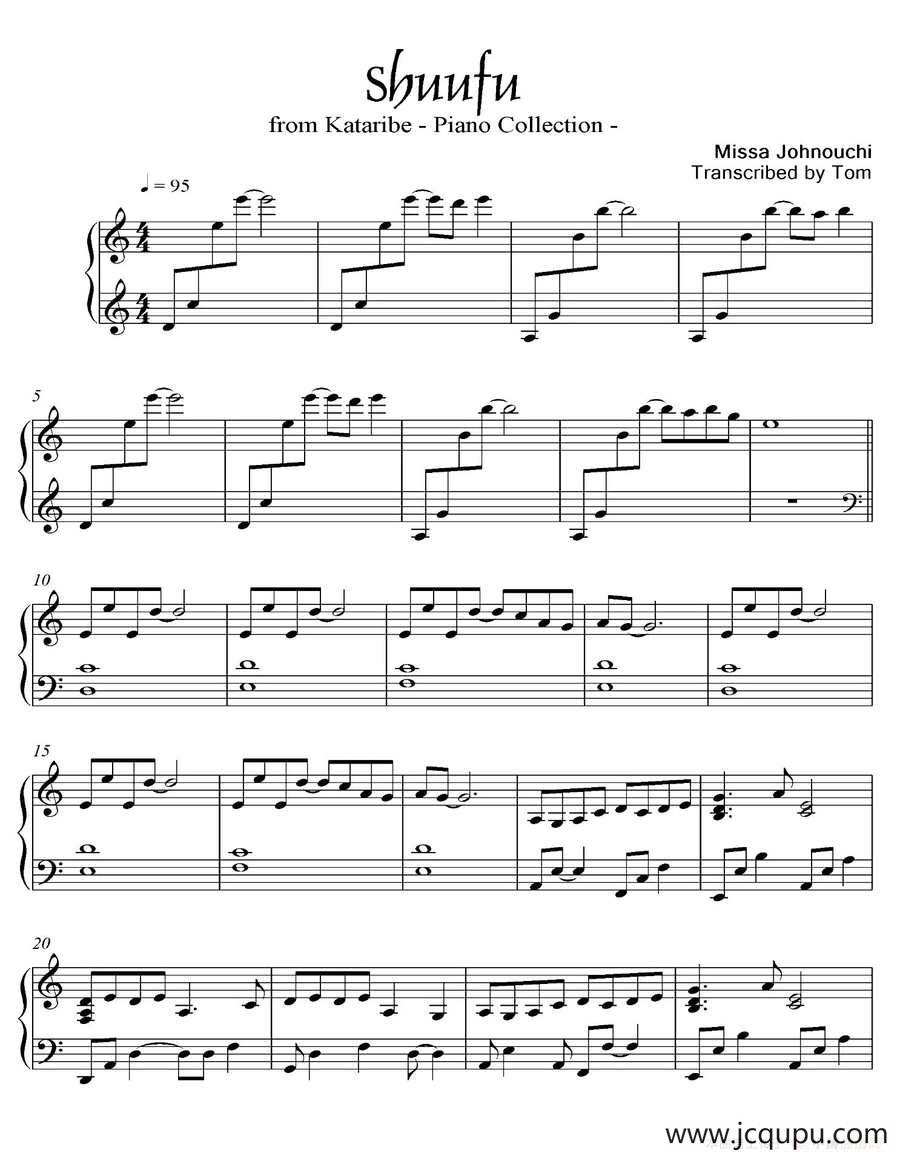 Shuufu 秋风（《语 Kataribe》-7）简谱