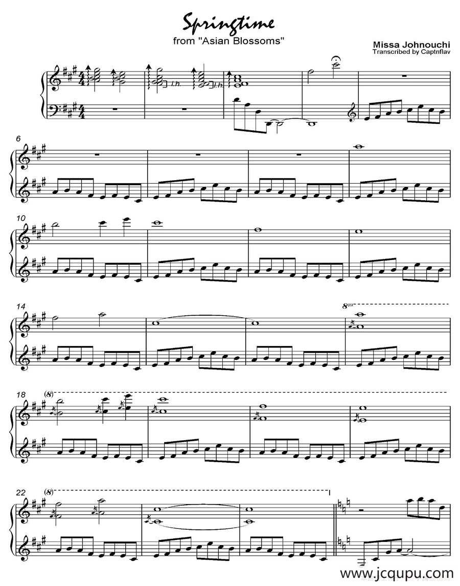 Springtime 春时（《语 Kataribe》-8）简谱