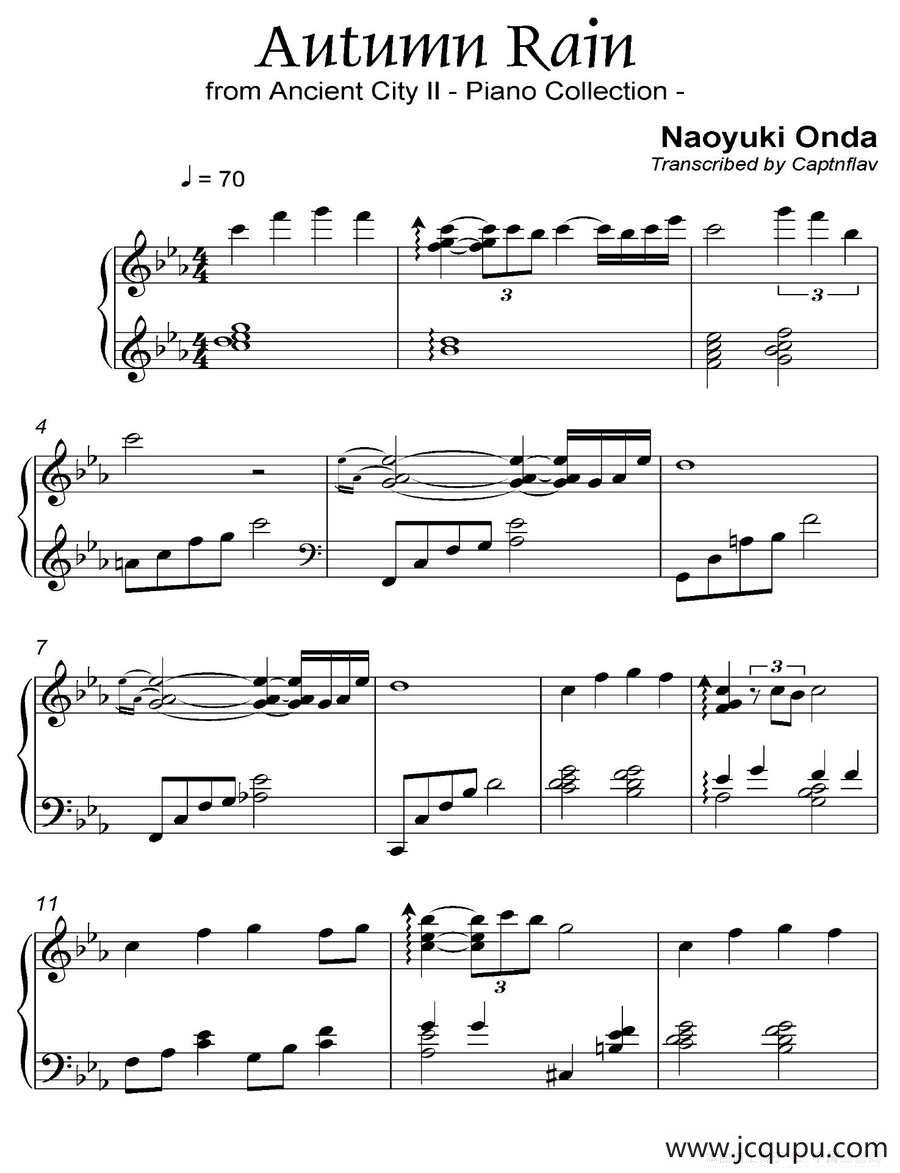 Autumn Rain（都 Ancient City II-4）简谱