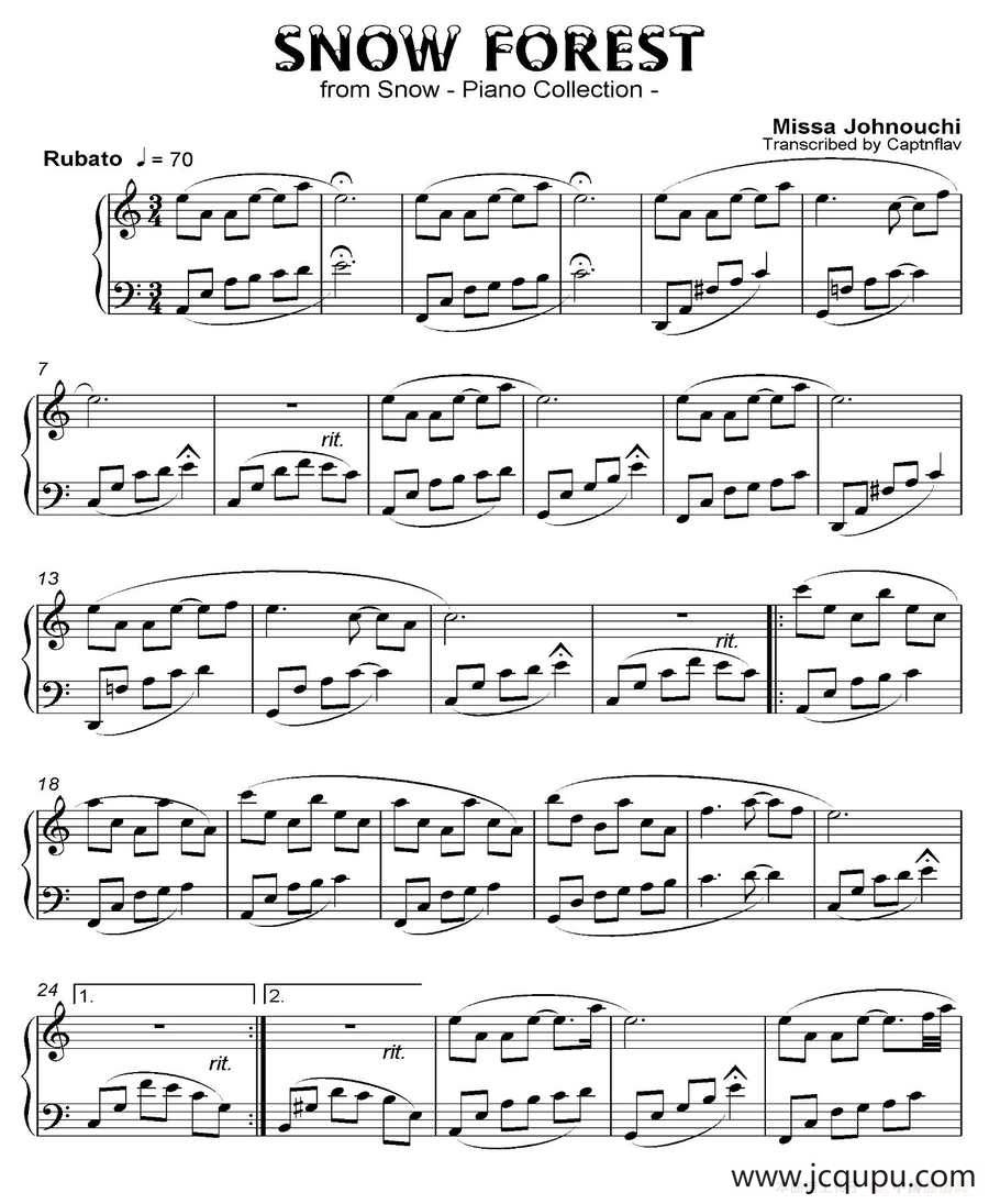 Snow Fest 银森林（《语 Kataribe》-9）简谱