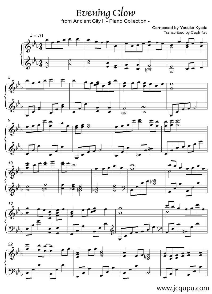 Evening Glow（都 Ancient City II-10）简谱