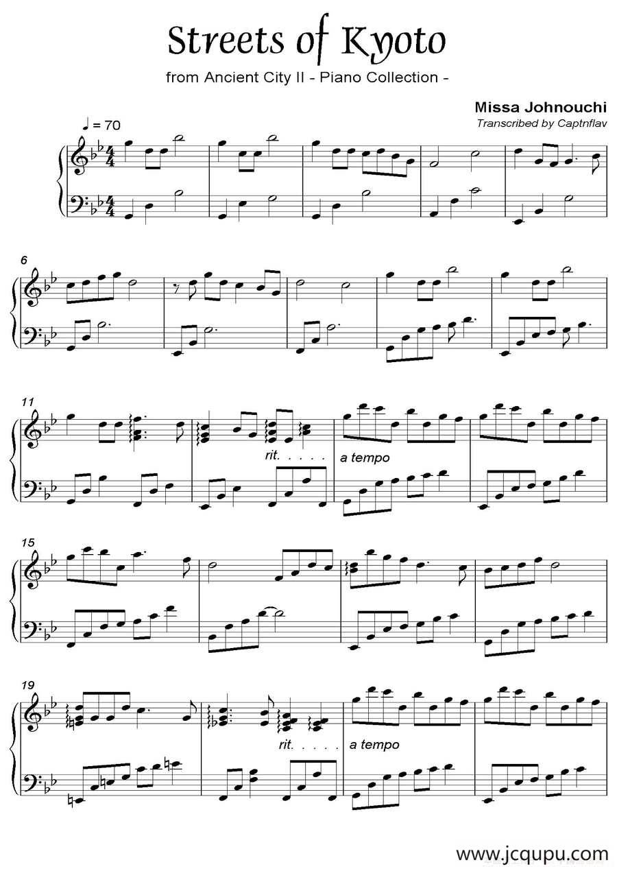 Streets Of Kyoto（都 Ancient City II-11）简谱