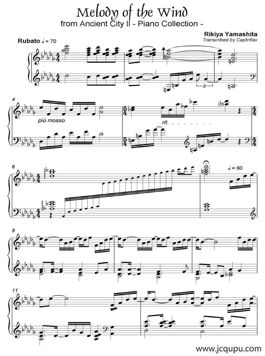 Melody Of The Wind（都 Ancient City II-12）简谱