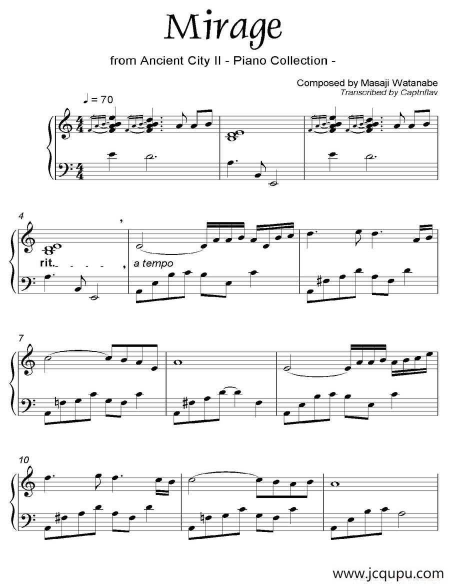 Mirage（都 Ancient City II-14）简谱