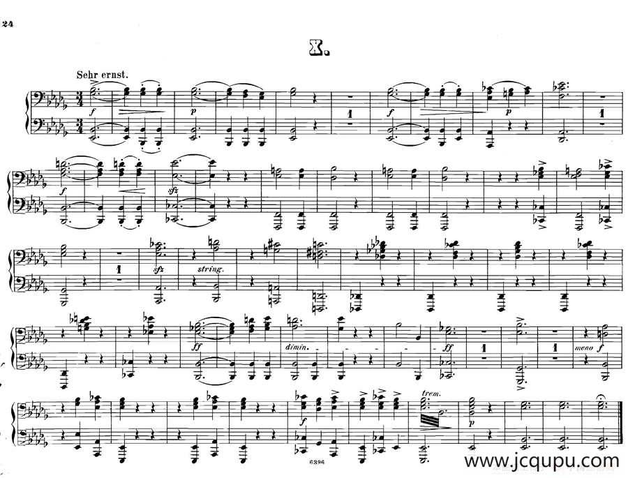 12 Waltzes Op.59 4 Hands（12首圆舞曲·四手联弹·Ⅹ）简谱