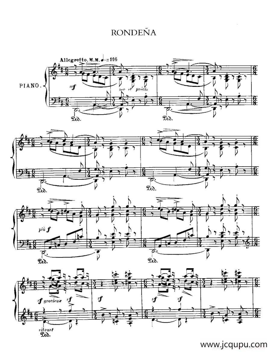 Iberia Suite：Rondena（伊贝利亚组曲）简谱