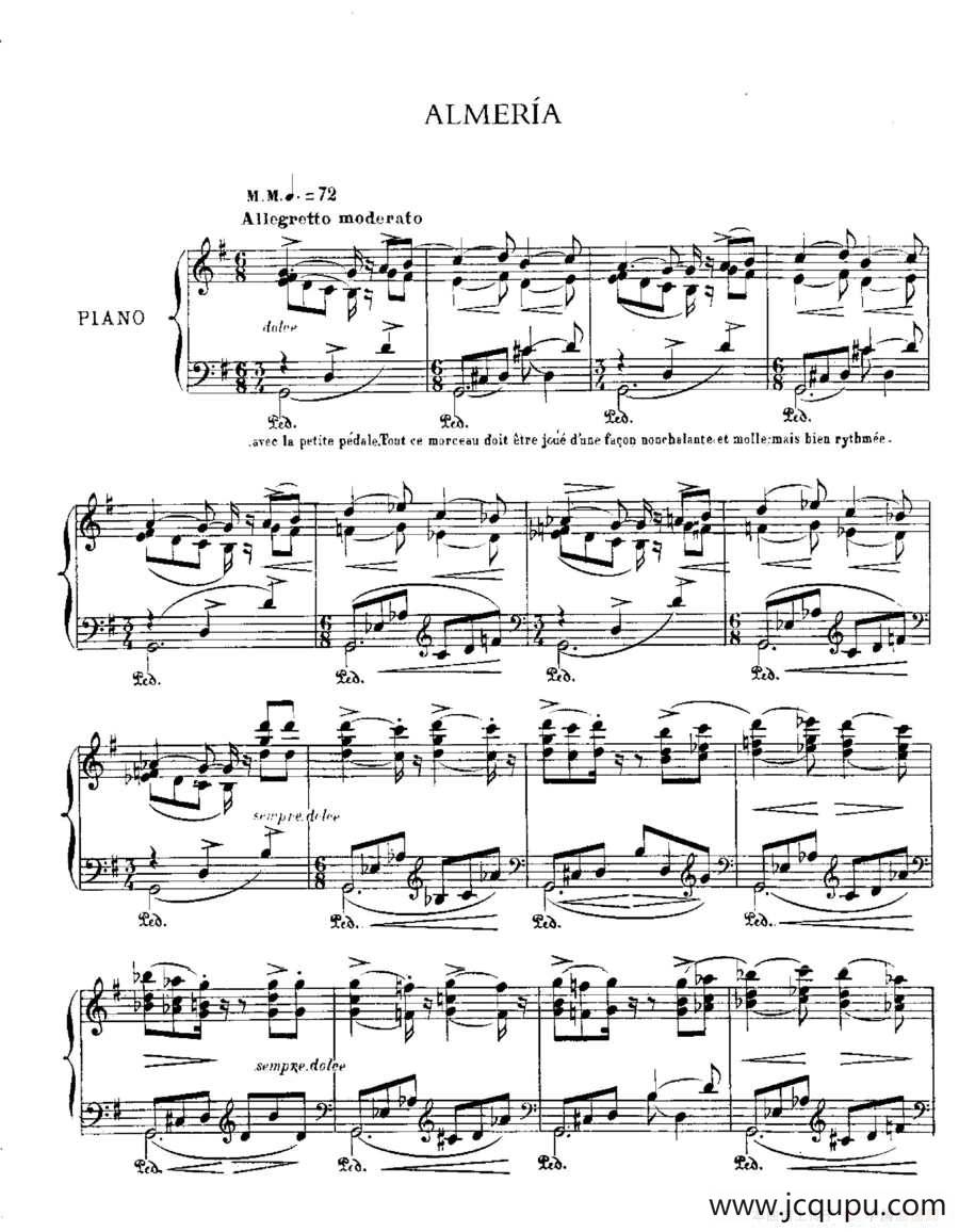 Iberia Suite：ALMERIA（伊贝利亚组曲）简谱