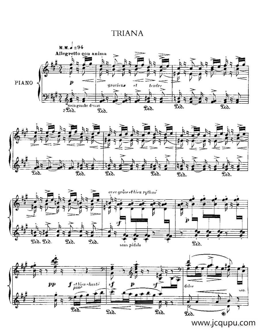 Iberia Suite：TRIANA（伊贝利亚组曲）简谱