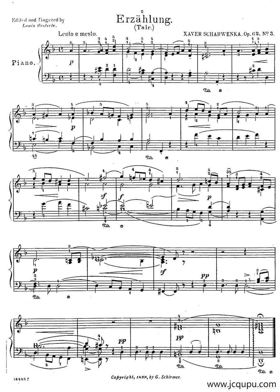 Album f the Young Op·62（3· 传说 Tale，d小调）简谱