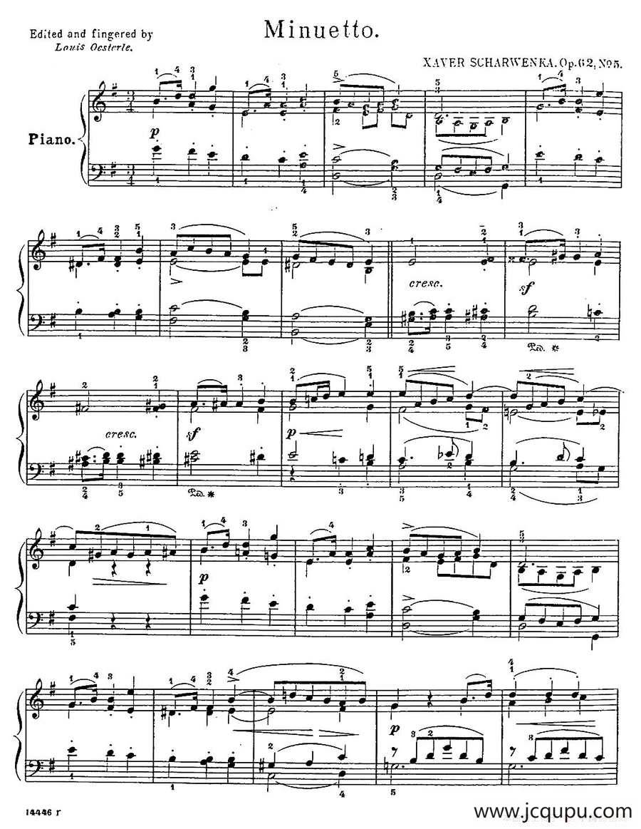 Album f the Young Op·62（5· 小步舞曲 Minuetto，G大调）简谱