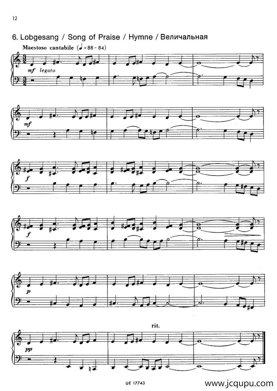 Notebook f Young People Op·59（为青少年而作的钢琴曲集·6）简谱