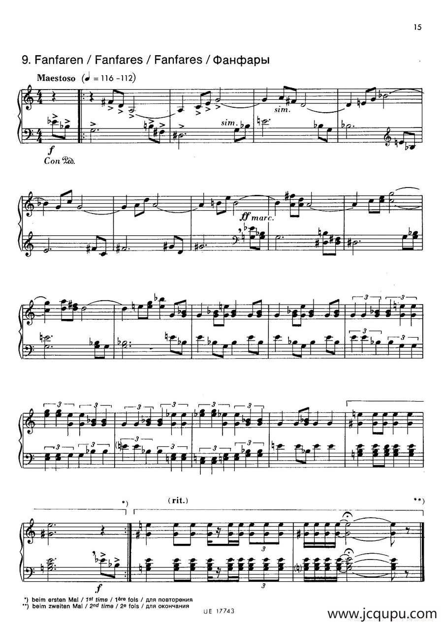 Notebook f Young People Op·59（为青少年而作的钢琴曲集·9）简谱