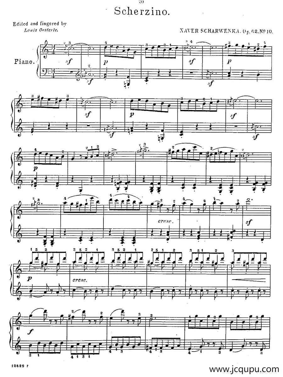 Album f the Young Op·62（10· 小谐谑曲 Scherzino，C大调）简谱
