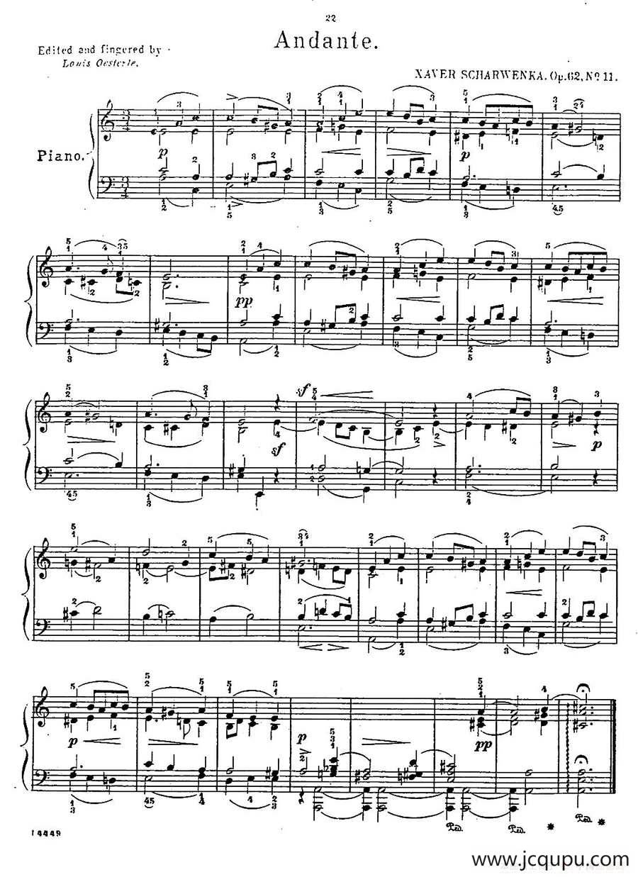 Album f the Young Op·62（11· 行板 Andante，a小调）简谱